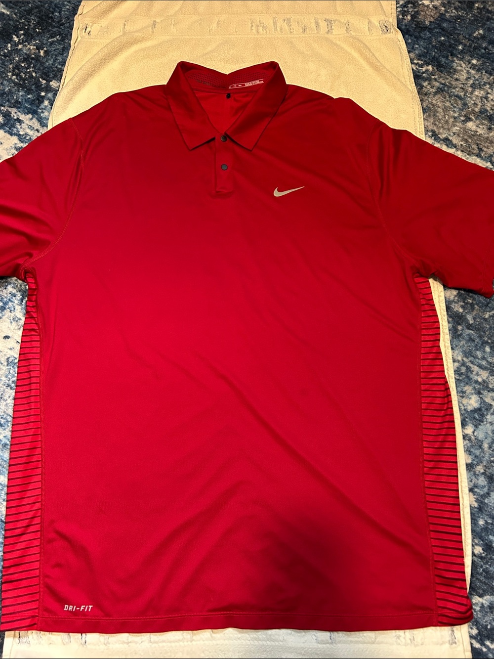 Nike Men’s Tiger Woods Collection Red Performance Polo with Silver Swoosh
